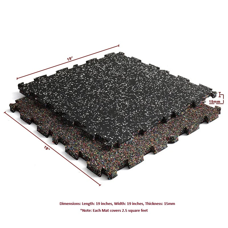 Premium 15mm thick Interlocking Rubber Gym Mat Tile